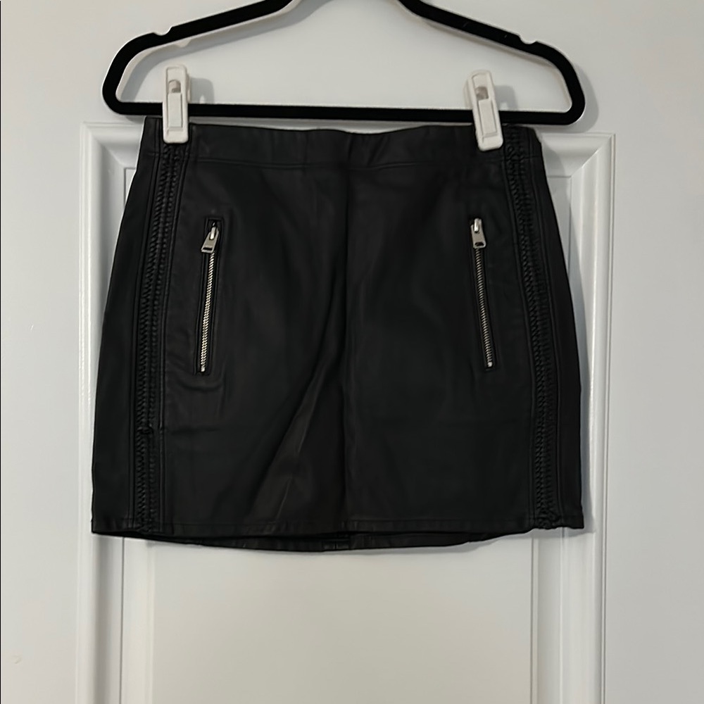 Express Black Faux Leather Mini Skirt